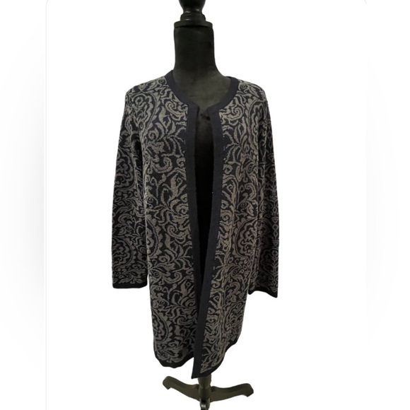 Talbots Sweaters - Talbots Black and Gray Floral Women's Sweater